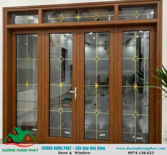 cửa nhôm Xingfa vân gỗ tại Bình Qưới
